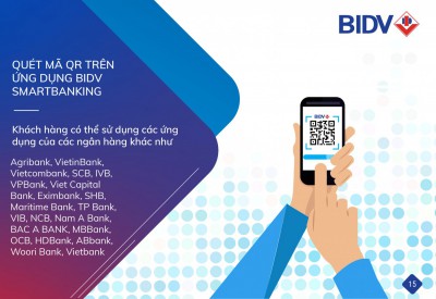 Hướng dẫn Phụ huynh thanh toán qua quét mã QR trên ứng dụng BIDV SMARTBANKING và có thể sử dụng các ứng dụng của ngân hàng khác