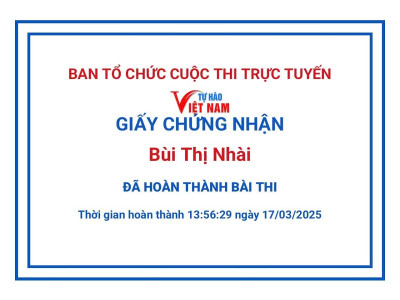 Công đoàn cơ sở Trường Tiểu học Phú Hòa 3 tiếp tục tham gia Cuộc thi trực tuyến "Tự hào Việt Nam" Tuần 2
