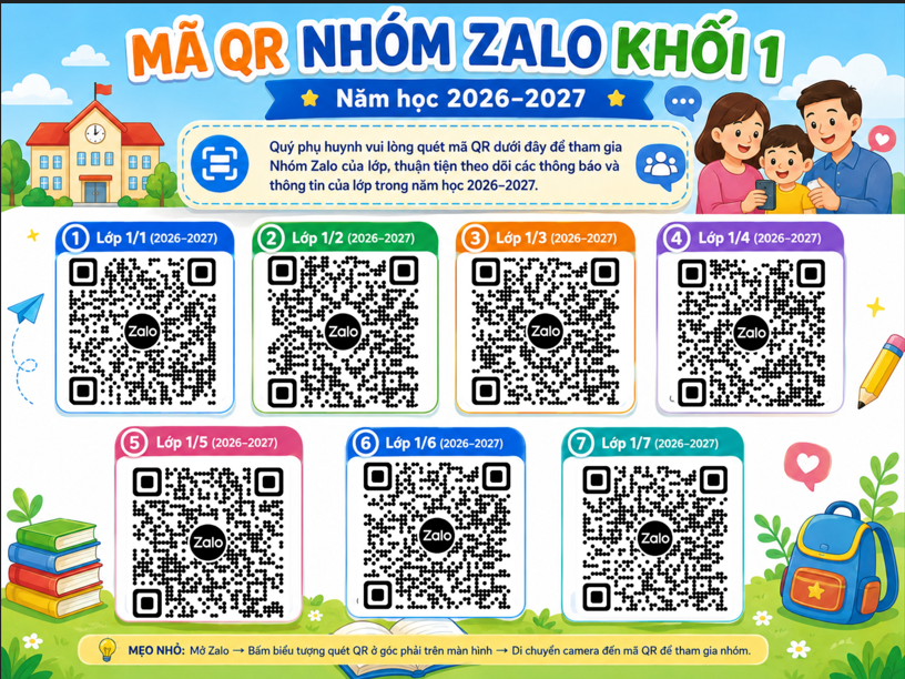 THÔNG BÁO DANH SÁCH HỌC SINH LỚP 1 - NĂM HỌC 2026-2027